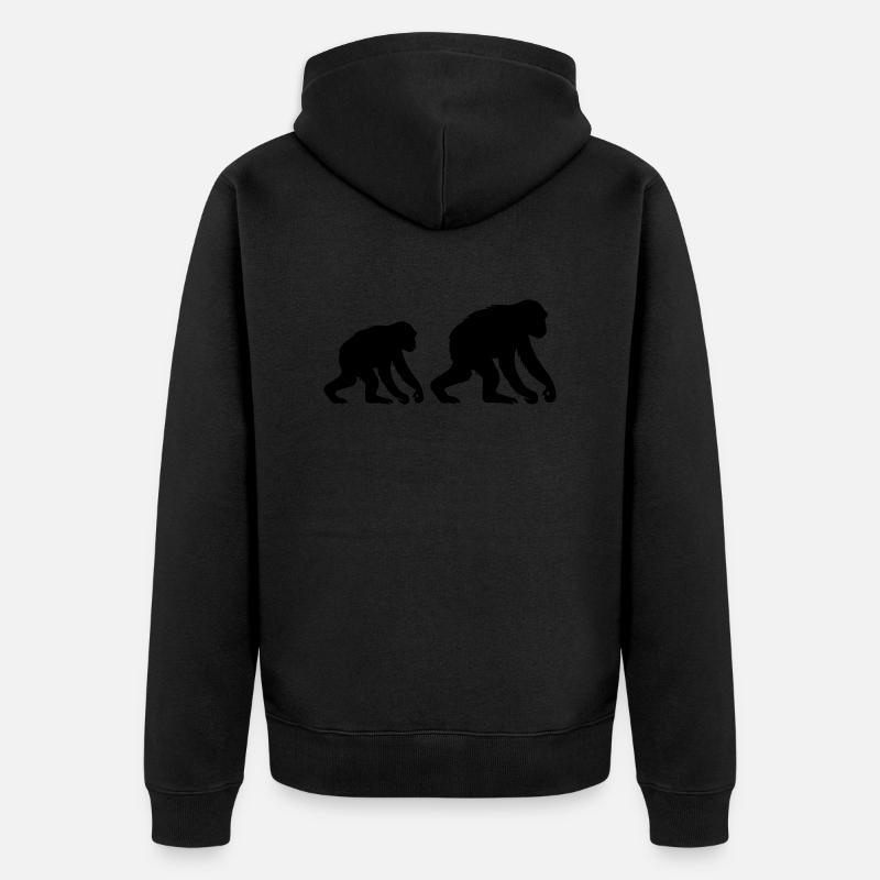 affen - Unisex Premium Bio Zip Hoodie - Schwarz
