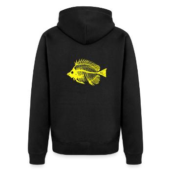 Poisson jaune fluo - Veste à capuche bio Premium Unisexe - noir - Dos - Nico (187cm)