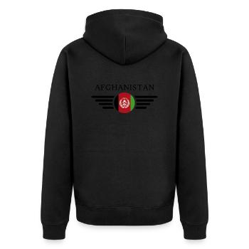 Ich liebe Afghanistan, Eleganz Stil Design T-Shirt - Unisex Premium Bio Zip Hoodie - Schwarz - Hinten - Nico (187cm)