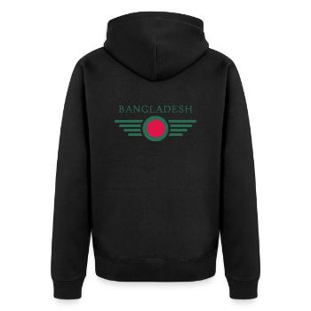 J’aime le Bangladesh, T-shirt design de style élégance - Veste à capuche bio Premium Unisexe - noir - Dos - Nico (187cm)