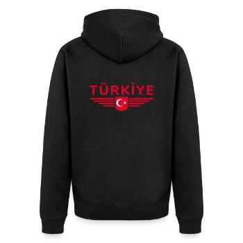 Turkey Türkiye T-Shirt Design Culture & Modernity - Unisex Premium Organic Zip Hoodie - black - Back - Nico (187cm)
