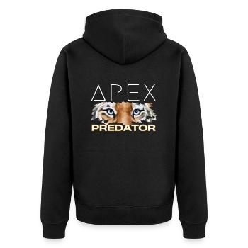 Roaring Apex Predator - Tiger Face Tee - Unisex Premium Organic Zip Hoodie - black - Back - Nico (187cm)