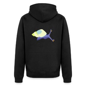 Snail violet - Unisex Premium Organic Zip Hoodie - black - Back - Nico (187cm)