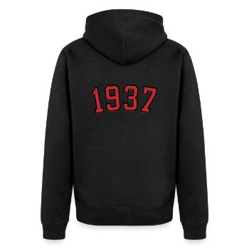 Année de naissance sport 1937 - Veste à capuche bio Premium Unisexe - noir - Dos - Nico (187cm)