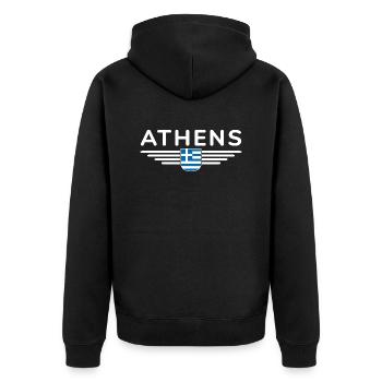 T-shirt Athens Fan au design élégant - Veste à capuche bio Premium Unisexe - noir - Dos - Nico (187cm)