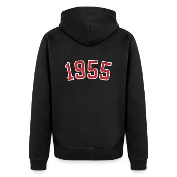 Année de naissance sport 1955 - Veste à capuche bio Premium Unisexe - noir - Dos - Nico (187cm)