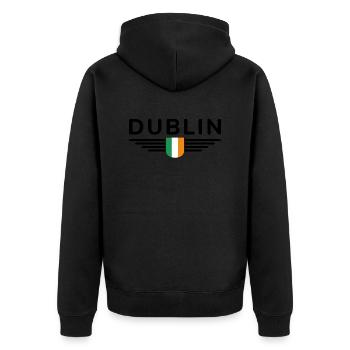 T-shirt Dublin pour les supporters irlandais - Veste à capuche bio Premium Unisexe - noir - Dos - Nico (187cm)