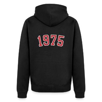 Année de naissance sport 1975 - Veste à capuche bio Premium Unisexe - noir - Dos - Nico (187cm)