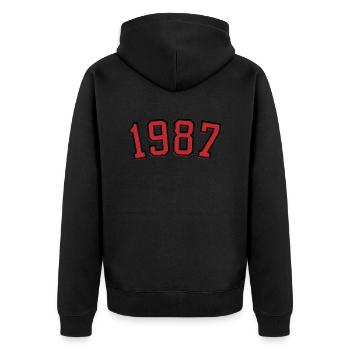 Année de naissance sport 1987 - Veste à capuche bio Premium Unisexe - noir - Dos - Nico (187cm)