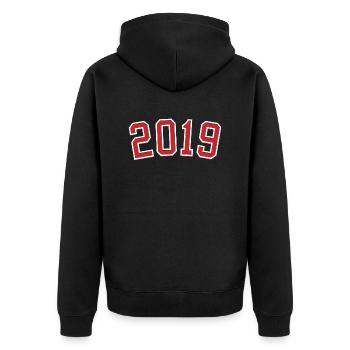 Year of birth sport 2019 - Unisex Premium Organic Zip Hoodie - black - Back - Nico (187cm)