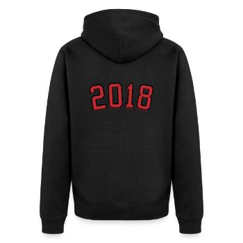 Année de naissance sport 2018 - Veste à capuche bio Premium Unisexe - noir - Dos - Nico (187cm)