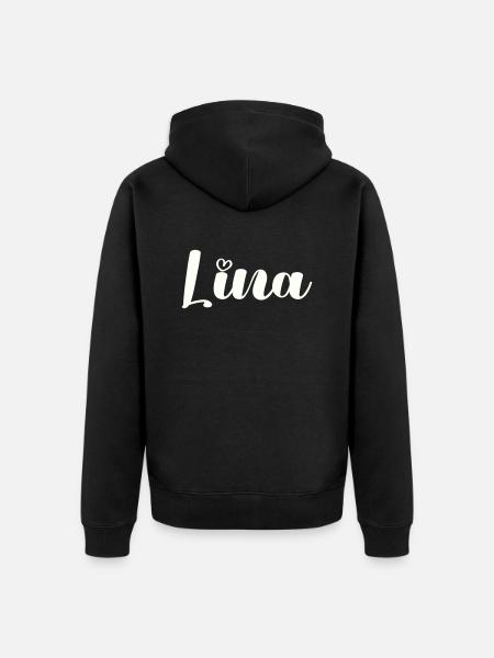 lina name - Unisex Premium Bio Zip Hoodie - Schwarz