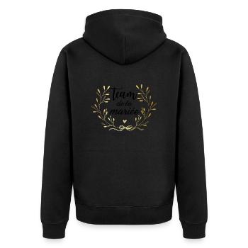 Team de la mariée couronne doré - Veste à capuche bio Premium Unisexe - noir - Dos - Nico (187cm)