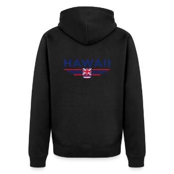 Hawaii Fan T-Shirt – Aloha Style - Unisex Premium Organic Zip Hoodie - black - Back - Nico (187cm)