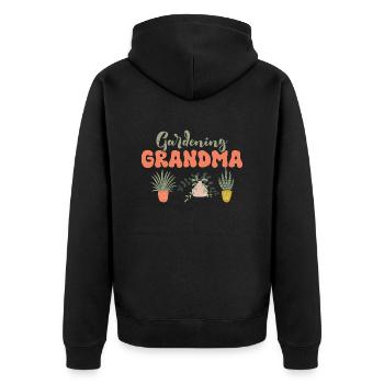 Jardinage Grand-mère Jardin Botanique - Veste à capuche bio Premium Unisexe - noir - Dos - Nico (187cm)
