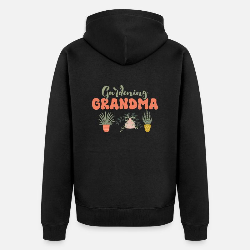 Jardinage Grand-mère Jardin Botanique - Veste à capuche bio Premium Unisexe - noir