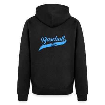 Baseball Team - Unisex Premium Organic Zip Hoodie - black - Back - Nico (187cm)