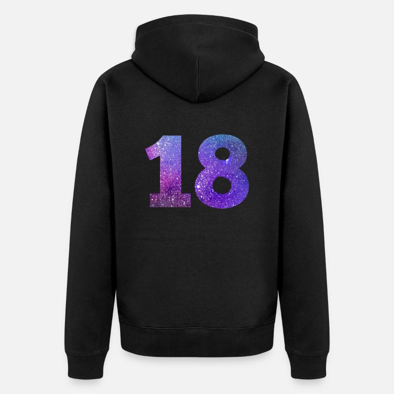 Numéro 18 galaxie - Veste à capuche bio Premium Unisexe - noir