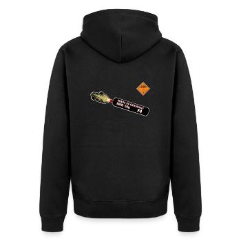 F4 Pyro - Unisex Premium Organic Zip Hoodie - black - Back - Nico (187cm)
