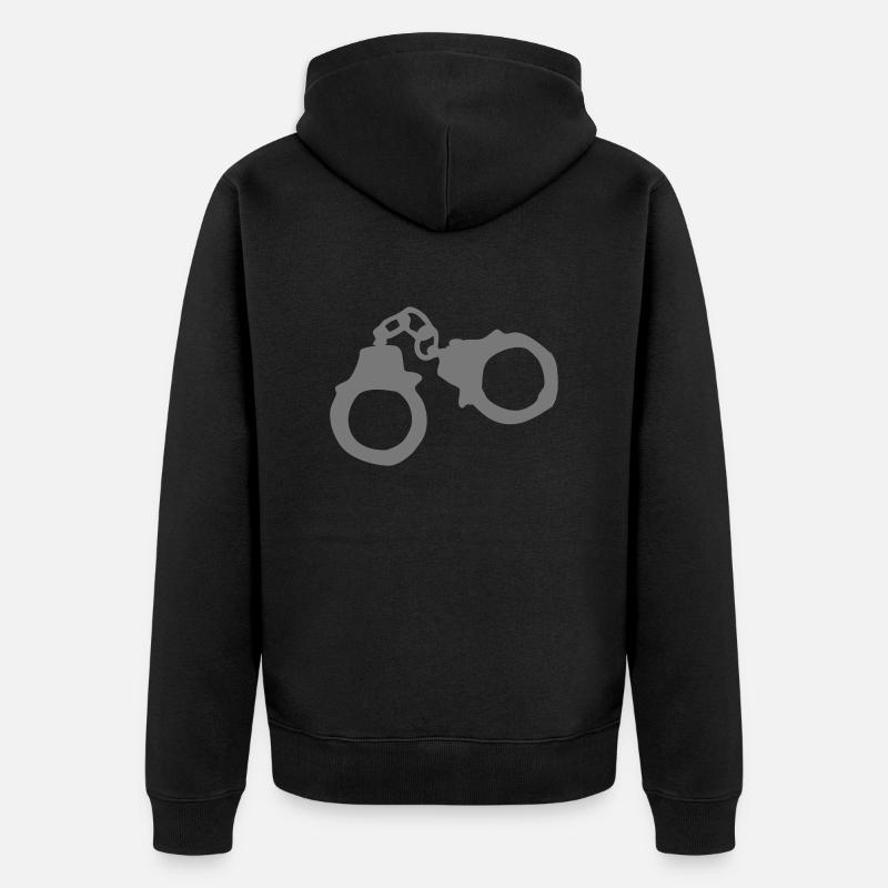 handschellen_1 - Unisex Premium Bio Zip Hoodie - Schwarz