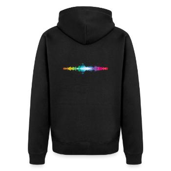 Spectrum Splatter - Unisex Premium Organic Zip Hoodie - black - Back - Nico (187cm)