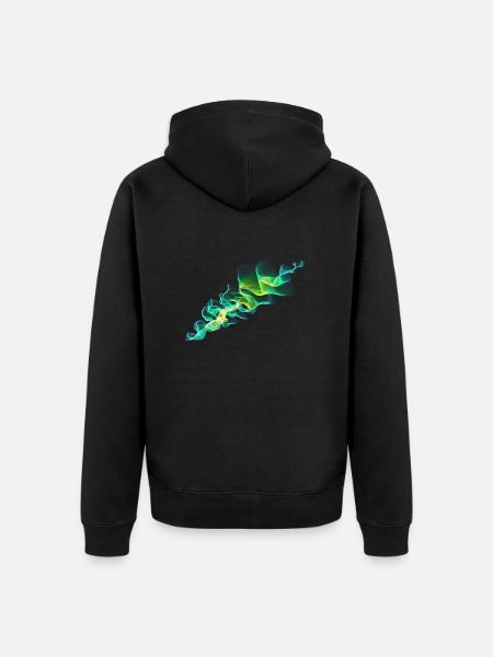 grüne Welle - Unisex Premium Bio Zip Hoodie - Schwarz