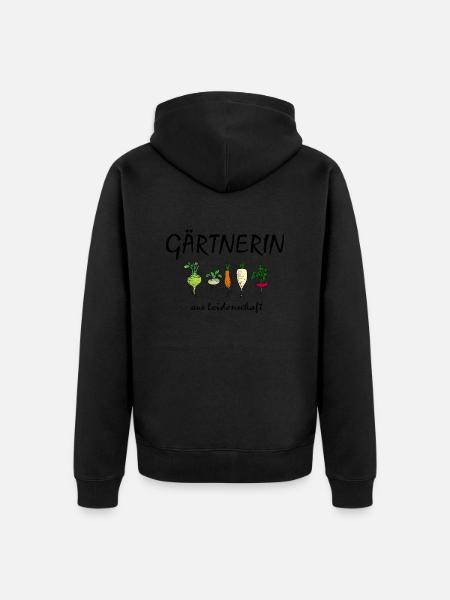 Gärtnerin aus Leidenschaft - Unisex Premium Bio Zip Hoodie - Schwarz