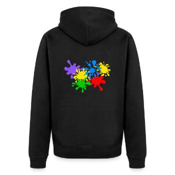 Splashes of paint blots paint splash painter artist - Unisex Premium Organic Zip Hoodie - black - Back - Nico (187cm)