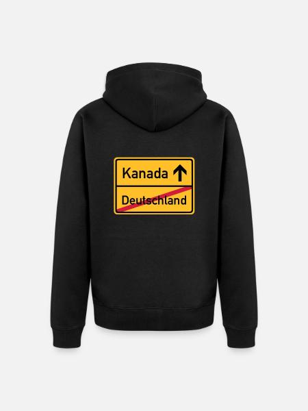 ortsschild_kanada__f3 - Unisex Premium Organic Zip Hoodie - black