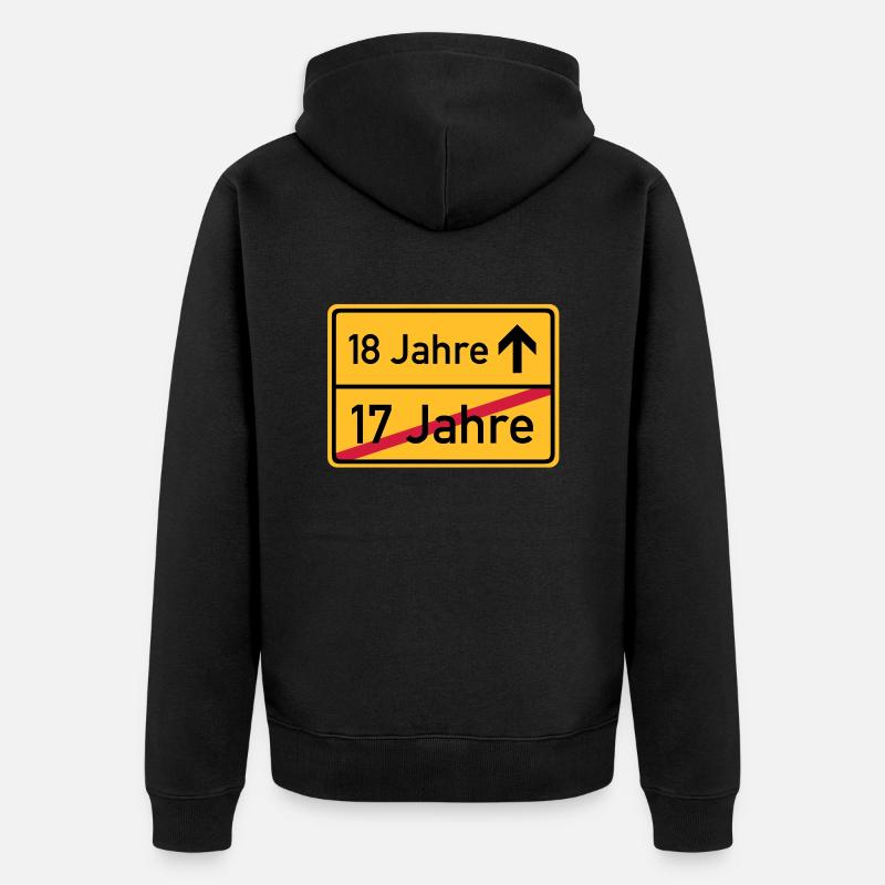 ortsschild_17__jahre__f3 - Veste à capuche bio Premium Unisexe - noir