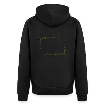Sternrahmen Gold - Unisex Premium Bio Zip Hoodie - Schwarz - Hinten - Nico (187cm)