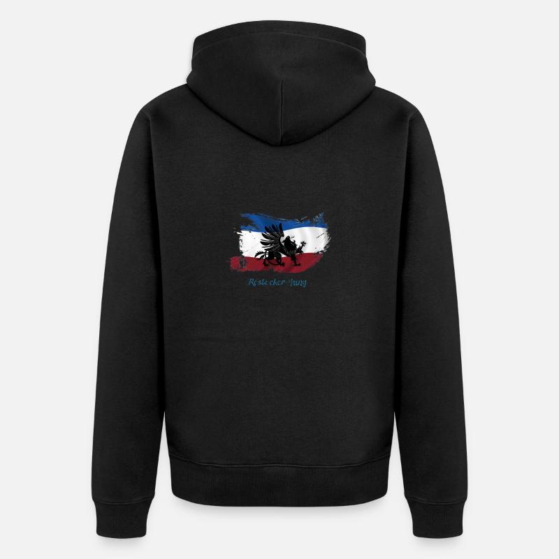 rostocker_jung_hellblau - Unisex Premium Bio Zip Hoodie - Schwarz