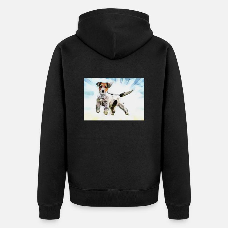 Chien, Chien, Terrier - Veste à capuche bio Premium Unisexe - noir