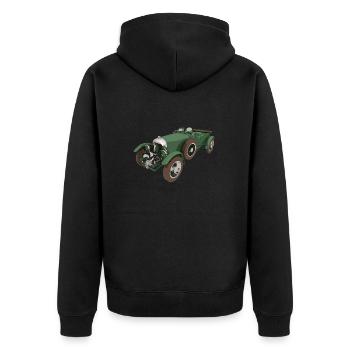 Schöner Oldtimer, Auto, KFZ - Unisex Premium Bio Zip Hoodie - Schwarz - Hinten - Nico (187cm)