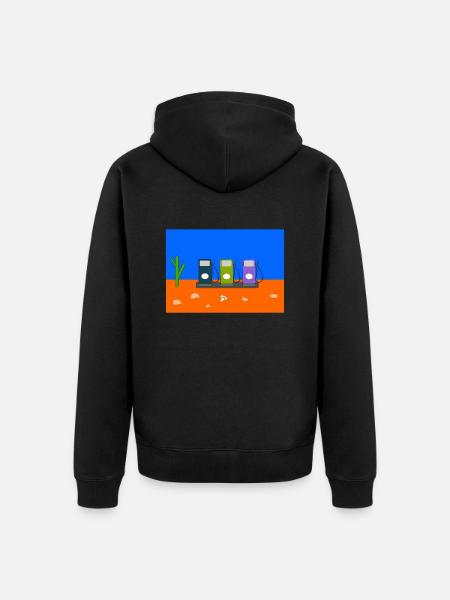 Zapfsaeulen in der Wueste - Unisex Premium Bio Zip Hoodie - Schwarz