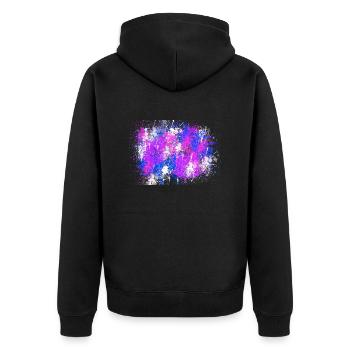 Colours - Unisex Premium Organic Zip Hoodie - black - Back - Nico (187cm)