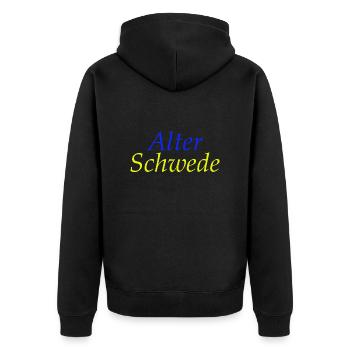 Alter Schwede - Unisex Premium Bio Zip Hoodie - Schwarz - Hinten - Nico (187cm)