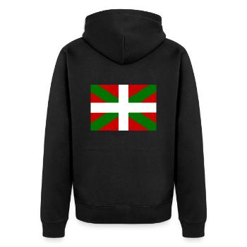 Baskenland - Unisex Premium Bio Zip Hoodie - Schwarz - Hinten - Nico (187cm)