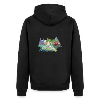 My favorite city design - Montréal - Veste à capuche bio Premium Unisexe - noir - Dos - Nico (187cm)