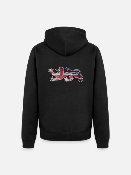 England, flag, coat of arms, England flag, UK - Unisex Premium Organic Zip Hoodie - black
