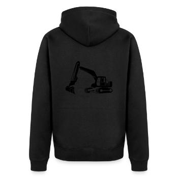 Bagger - Unisex Premium Bio Zip Hoodie - Schwarz - Hinten - Nico (187cm)