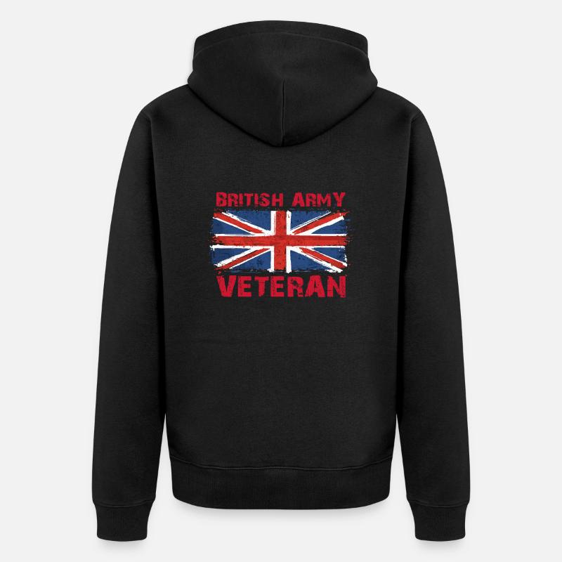 Vétéran de l’armée britannique - Veste à capuche bio Premium Unisexe - noir