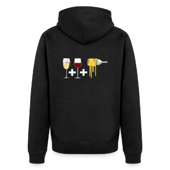 Vin rouge et Vin blanc et Pâtes - Veste à capuche bio Premium Unisexe - noir - Dos - Nico (187cm)