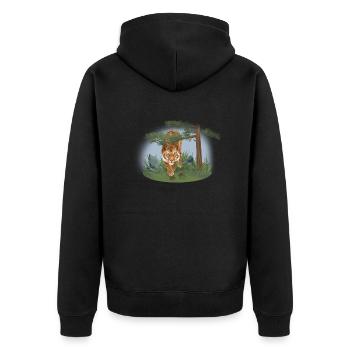 Tigers - Wildlife - Nature - Forest - Forest - Unisex Premium Organic Zip Hoodie - black - Back - Nico (187cm)