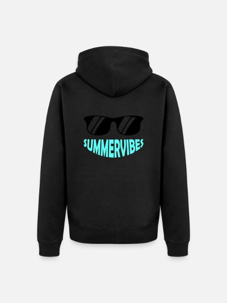 Summervibes Sonnenbrille - Unisex Premium Bio Zip Hoodie - Schwarz