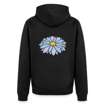 Bunte Hübsche Blume Design - Unisex Premium Bio Zip Hoodie - Schwarz - Hinten - Nico (187cm)