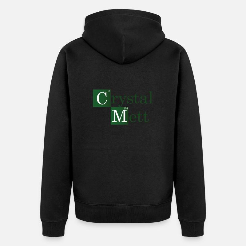 Crystal Mett oder so - Unisex Premium Bio Zip Hoodie - Schwarz