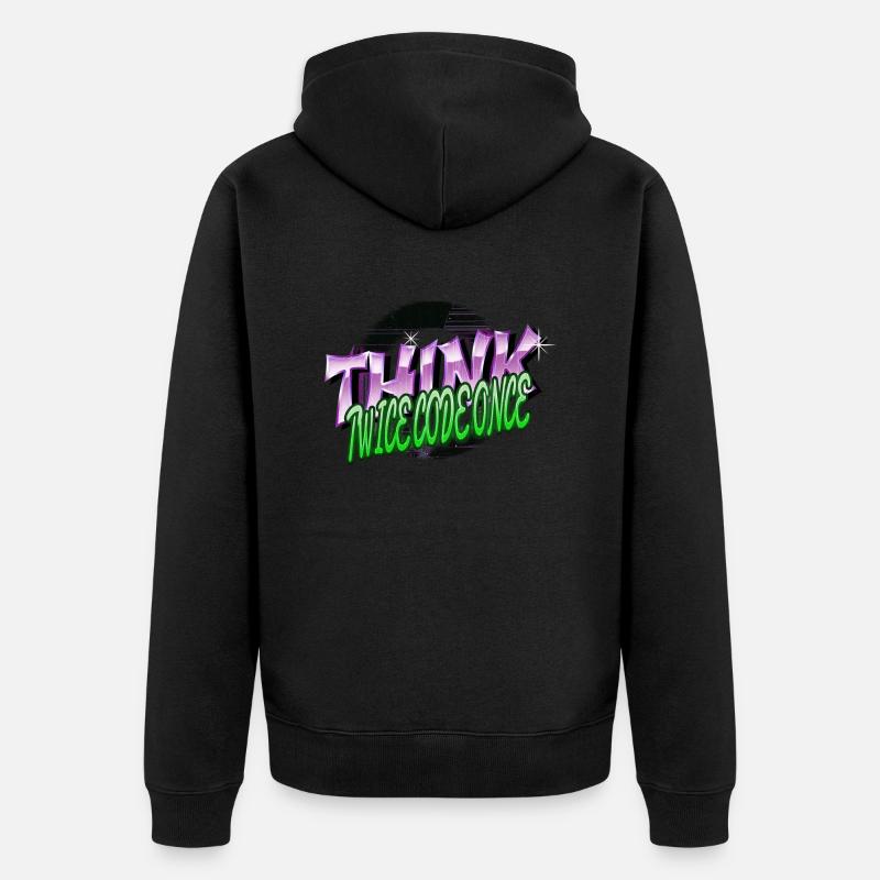 frontend developer statement quote - Unisex Premium Organic Zip Hoodie - black