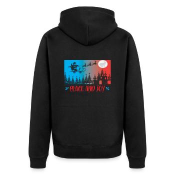 Paix et joie - Veste à capuche bio Premium Unisexe - noir - Dos - Nico (187cm)