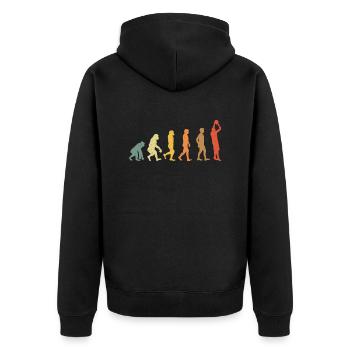 Basketball evolution vintage rétro - Veste à capuche bio Premium Unisexe - noir - Dos - Nico (187cm)